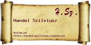Handel Szilviusz névjegykártya